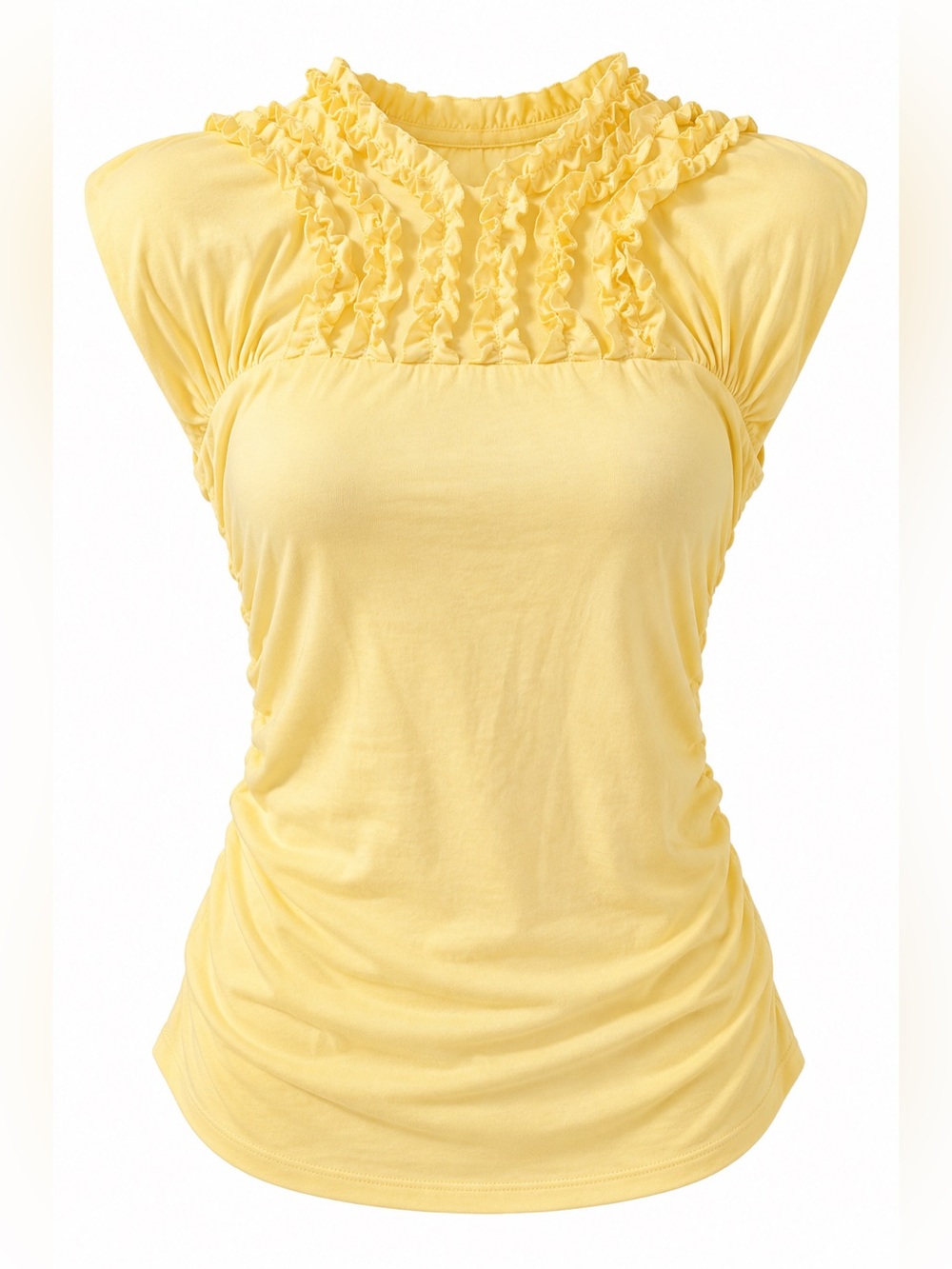 Magazine Yellow Halter Mini Dress Large Deep V